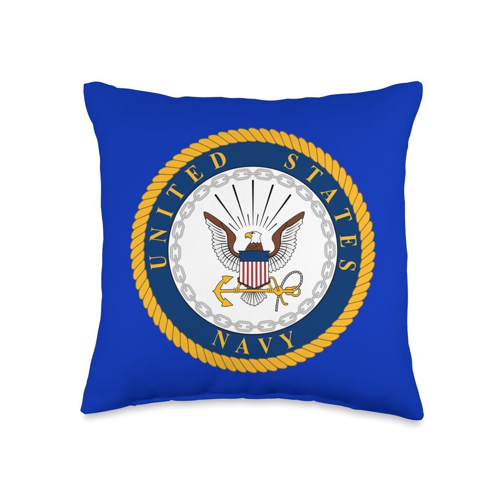 7892 Navy Throw Pillow, 16x16, Multicolor